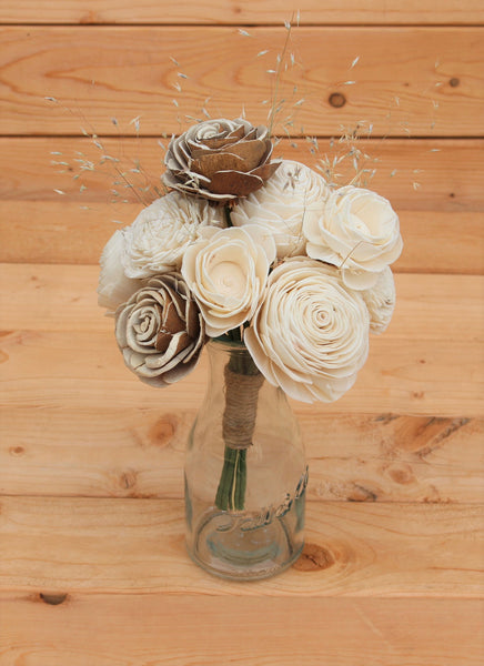 Rustic Woodland Sola Flower Centerpiece