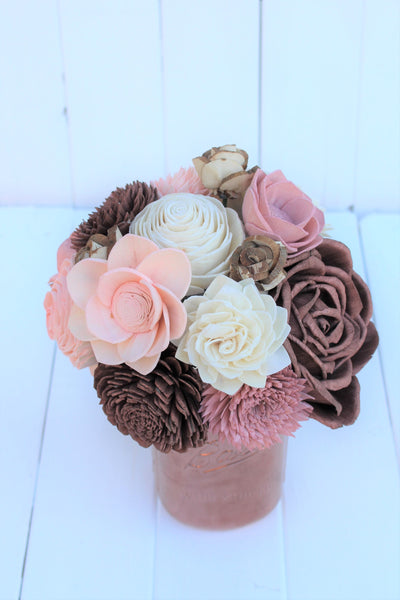 Rose Gold Sola Flower Centerpiece Arrangement