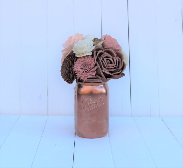 Rose Gold Sola Flower Centerpiece Arrangement