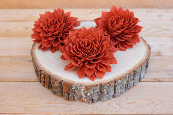 Terracotta Sola Wood Dahlias 4”