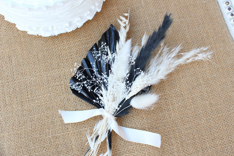 Ebony and Ivory Cake Topper/ Dried Flowers Bouquet/Home Decor/ Cake Decor