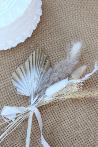 Coffee and Cream Cake Topper/ Dried Flowers Bouquet/Home Decor/ Cake Decor