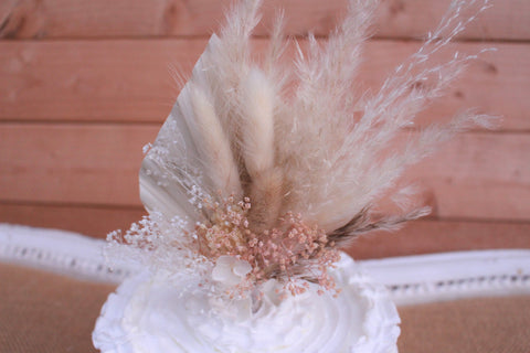 Peaches and Cream Cake Topper/ Dried Flowers/Home Decor/ Cake Decor
