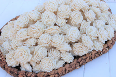 Sola Wood Ribbon Roses 2"