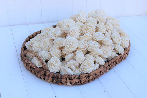 Sola Wood Ribbon Roses 2"