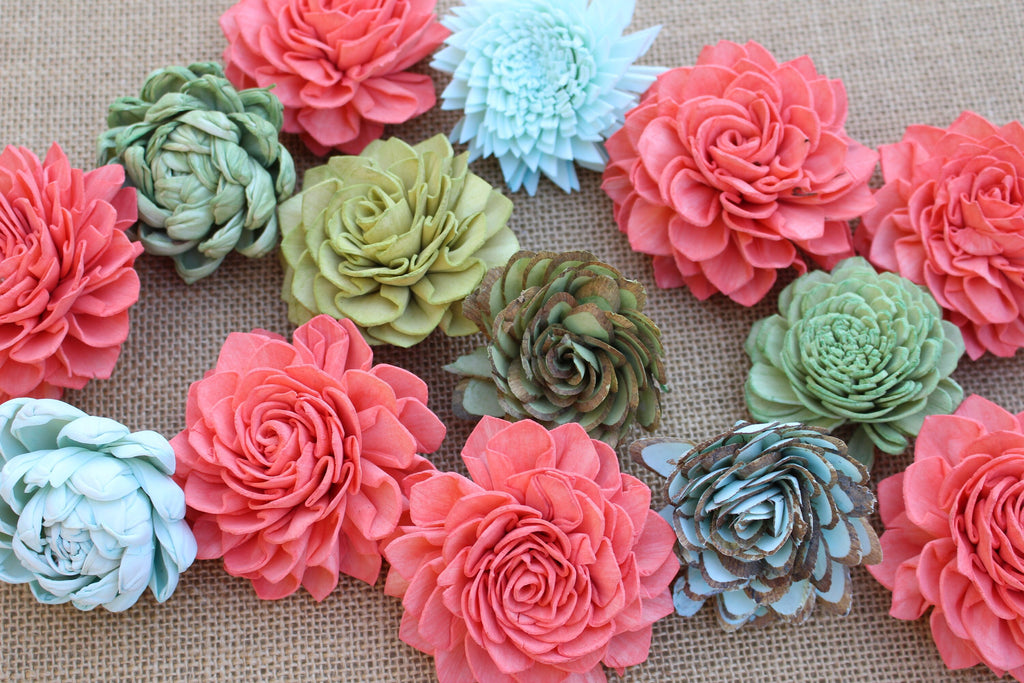 sola succulents Coral Succulent Delight Mixed Assorted Sola Wood Succulents, Sola Flowers, sola bouquet, wood flowers, wedding flowers, succulent