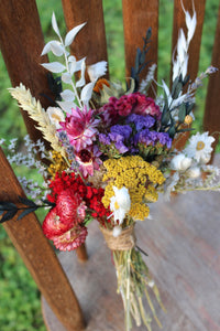 Vibrant Dried Flower Bouquet/ Bridal Bouquet/ Bridesmaid Bouquet