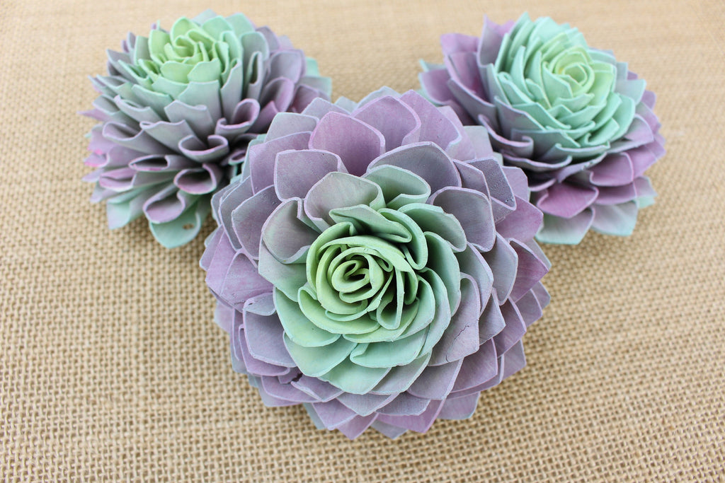 flower succulent Succulent Sola Flower with Purple Green Yellow Tones – The Sola Flower Store