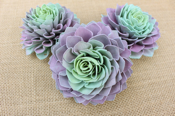 Succulent Sola Flower with Purple Green Yellow Tones