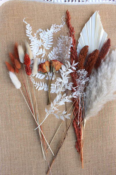 Rust Terracotta Ivory Cake Flower Kit, DIY Cake Table, Vase Accents, Boho Centerpiece, Wedding Flowers