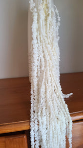 Preserved ivory amaranthus, ivory wedding flowers, flowers for winter, cascading dried flowers, cascading wedding bouquet