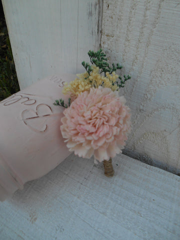 Sola Boutonniere, Sola  Flower, Buttonhole, Rustic Wedding, wedding boutonniere, groom, groomsman