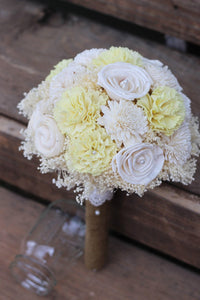 Yellow ivory sola wedding bouquet