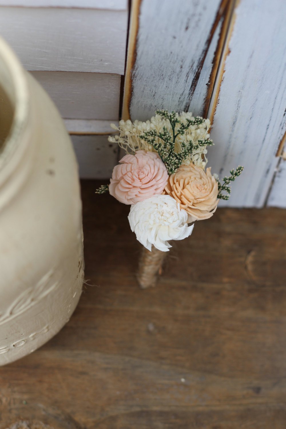 Groom Boutonniere, Sola Boutonniere, Wedding Flowers, Buttonhole, Rustic Wedding, Country Wedding