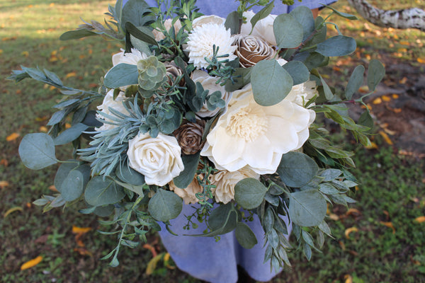 winter wedding sola flower bouquet
