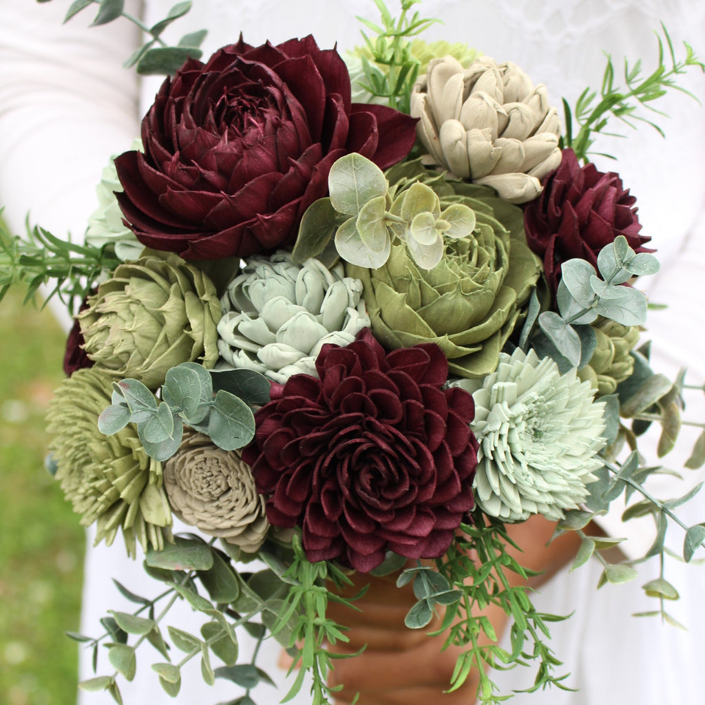succulent flowers wedding bouquet Plum Green Succulent Sola Wood Flower Wedding Bouquet – The Sola Flower Store